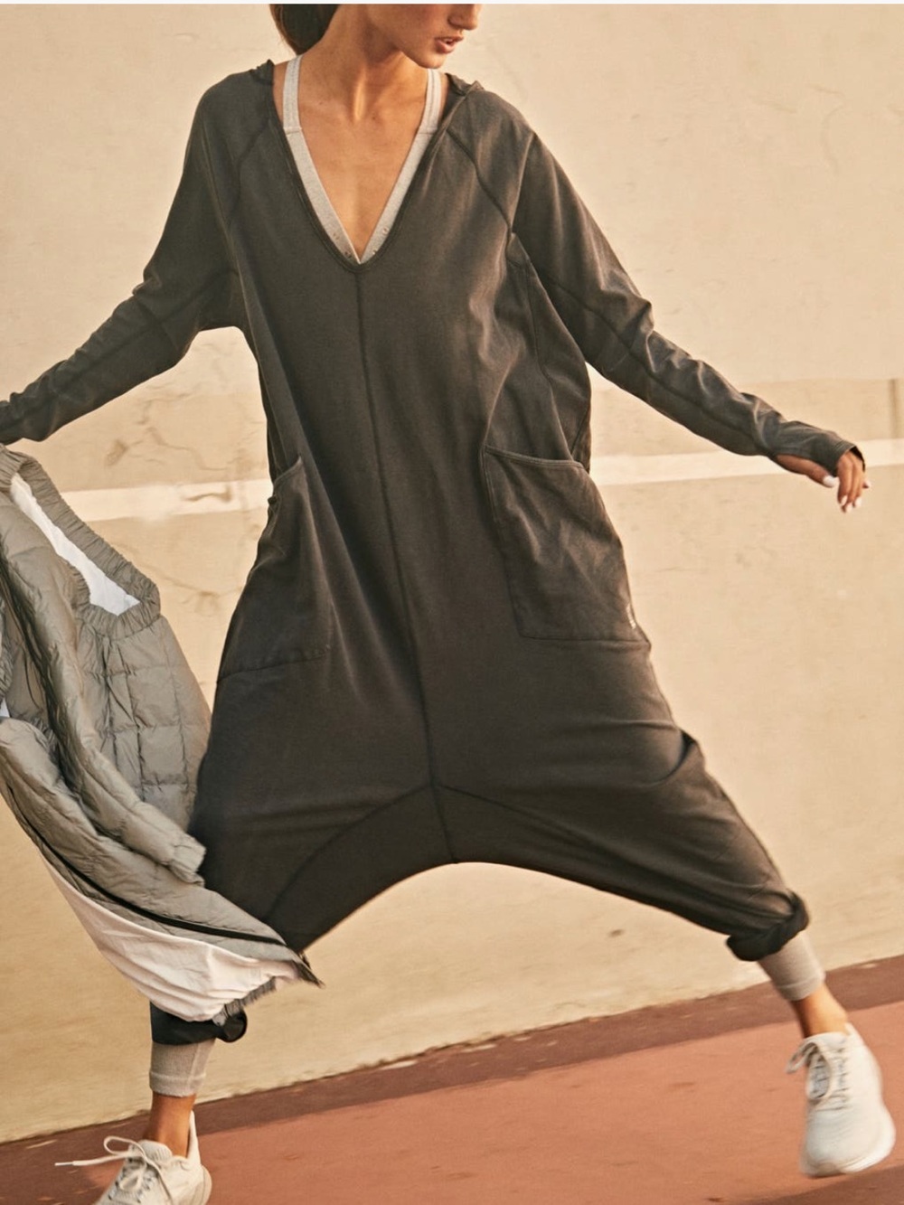 FP Movement Hot Shot Long sleeve Stretch Cotton Jumpsuit NWT